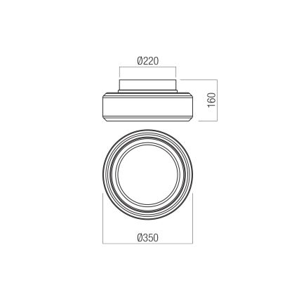 Redo 01-3589 - Φωτιστικό οροφής LED SOLERA LED/24W/230V διάμετρος 35 cm CRI 93 3000/4000K γκρι