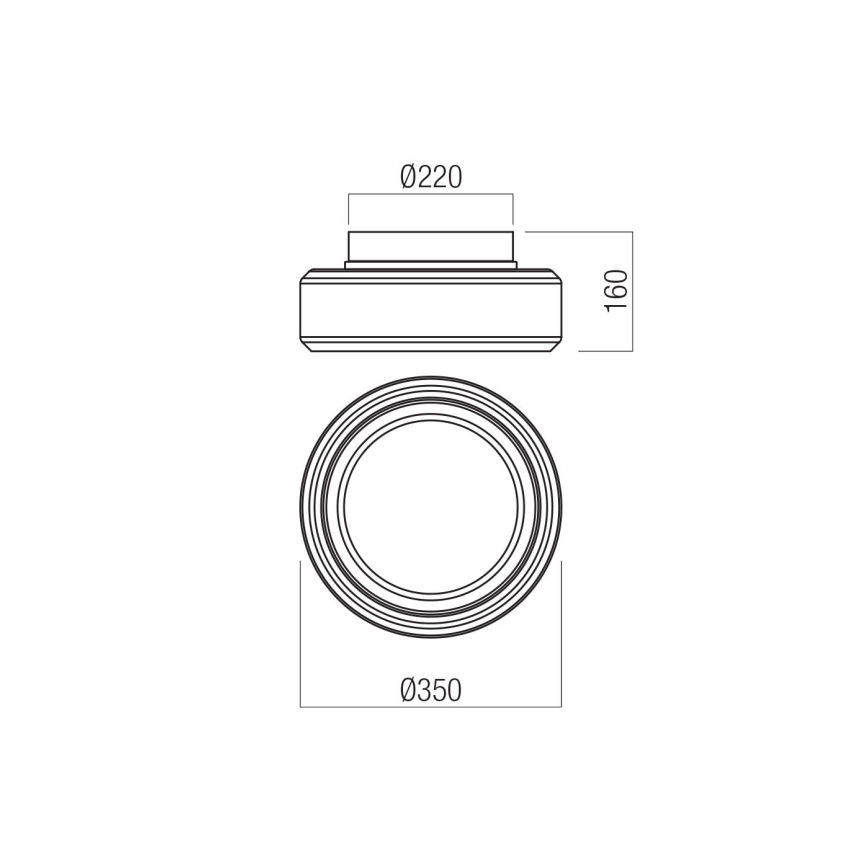 Redo 01-3589 - Φωτιστικό οροφής LED SOLERA LED/24W/230V διάμετρος 35 cm CRI 93 3000/4000K γκρι