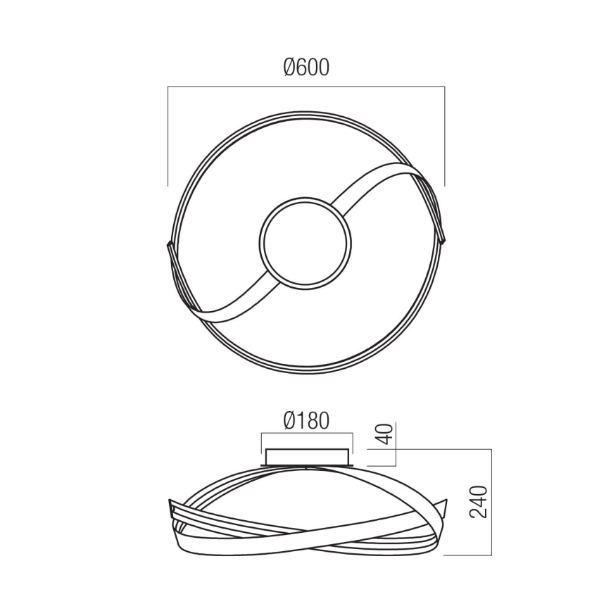 Redo 01-3613 - Ρυθμιζόμενο LED φωτιστικό οροφής IMPULS LED/34W/230V Ø 60 cm, χρυσό