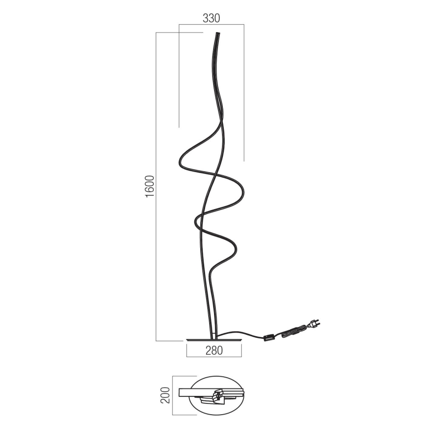 Redo 01-3625 - Επιδαπέδιο LED φωτιστικό IMPULS, ρυθμιζόμενο, 36W/230V, χρυσό