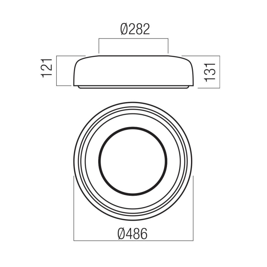 Redo 01-3721 - Φωτιστικό οροφής LED (DIP) 30W/230V 2700/3000/4000/5000/6500K CRI 90, διάμ. 48,6 cm, μπεζ