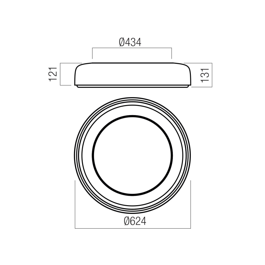 Redo 01-3724 - LED φωτιστικό οροφής DIP LED/40W/230V 2700/3000/4000/5000/6500K CRI 90 Ø 62,4 cm μαύρο