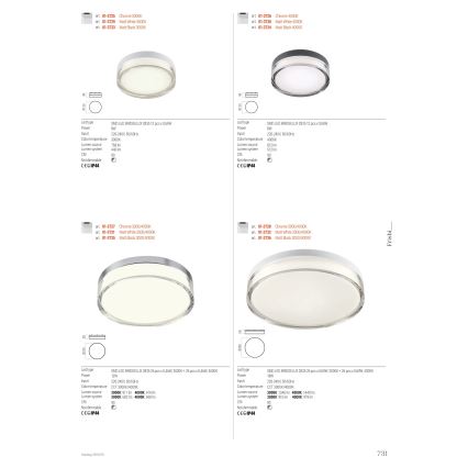 Redo 01-3725 - LED Οροφωτιστικό μπάνιου FRISBI LED/8W/230V διάμ. 15 εκ. CRI 90 IP44 γυαλιστερό χρώμιο