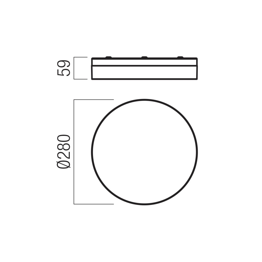 Redo 01-3732 - LED Οροφωτιστικό Μπάνιου FRISBI LED/18W/230V διάμ. 28 εκ. CRI 90 3000/4000K IP44 λευκό