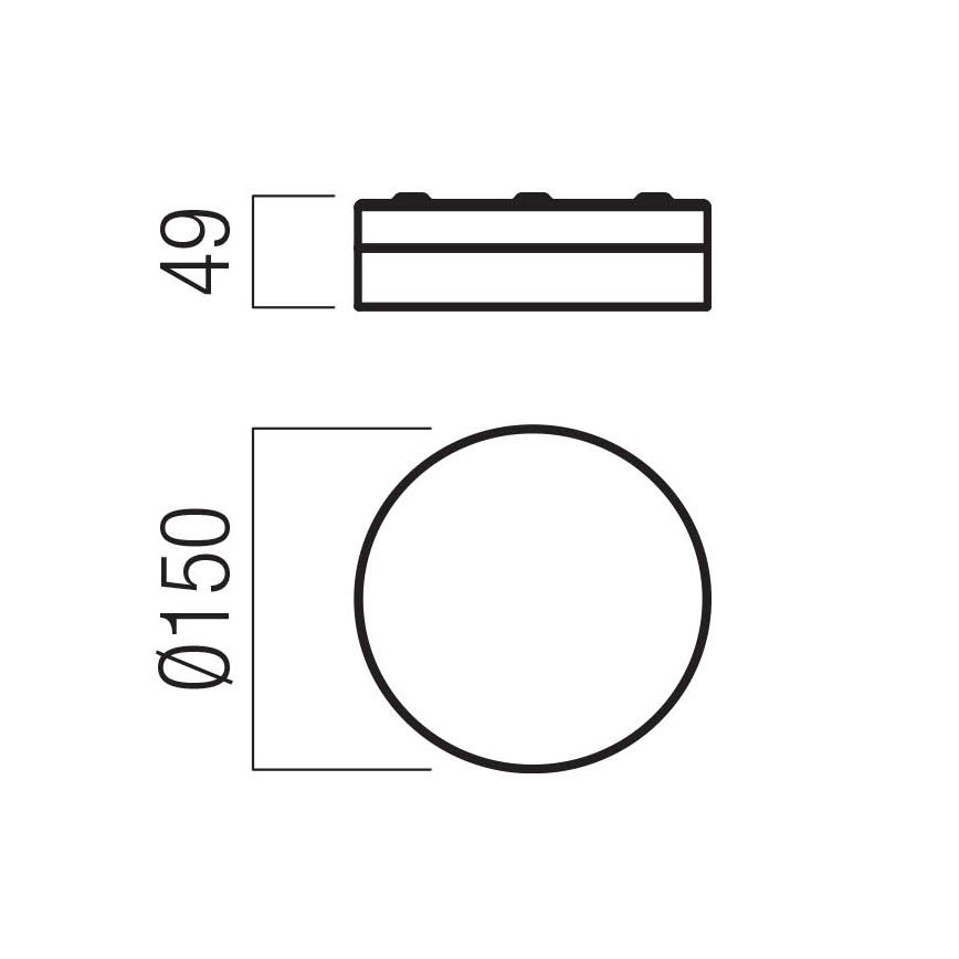 Redo 01-3733 - LED Οροφιαίο φωτιστικό μπάνιου FRISBI LED/8W/230V διάμ. 15 εκ. CRI 90 IP44 μαύρο