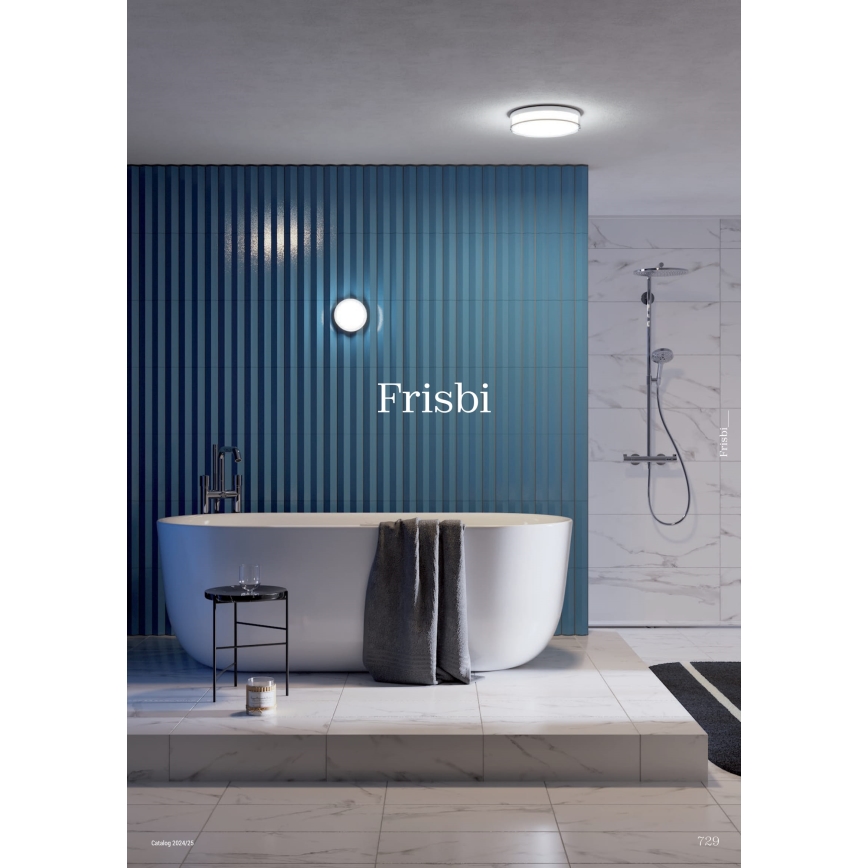 Redo 01-3733 - Φωτιστικό οροφής μπάνιου LED FRISBI LED/8W/230V διάμετρος 15 cm CRI 90 IP44 μαύρο
