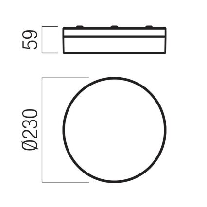 Redo 01-3735 - LED οροφιαίο φωτιστικό μπάνιου FRISBI LED/12W/230V διάμ. 23 εκ. CRI 90 3000/4000K IP44 μαύρο