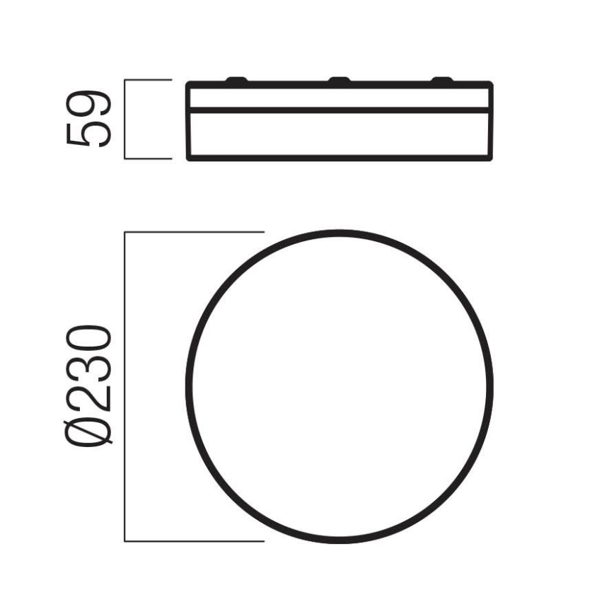Redo 01-3735 - LED οροφιαίο φωτιστικό μπάνιου FRISBI LED/12W/230V διάμ. 23 εκ. CRI 90 3000/4000K IP44 μαύρο