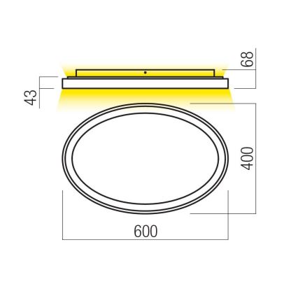 Redo 01-3806 - LED ρυθμιζόμενο φωτιστικό οροφής NOBU LED/60W/230V 3000/4000K CRI 90 λευκό
