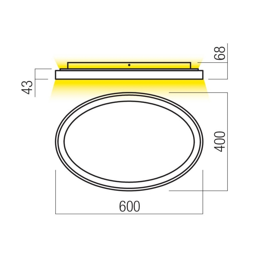 Redo 01-3806 - LED ρυθμιζόμενο φωτιστικό οροφής NOBU LED/60W/230V 3000/4000K CRI 90 λευκό