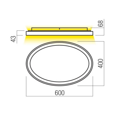 Redo 01-3807 - Ρυθμιζόμενο LED φωτιστικό οροφής NOBU LED/60W/230V 3000/4000K CRI 90 χρυσό