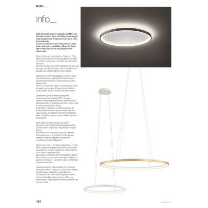Redo 01-3810 - Ρυθμιζόμενο LED φωτιστικό οροφής NOBU LED/80W/230V 3000/4000K CRI 90 χρυσό