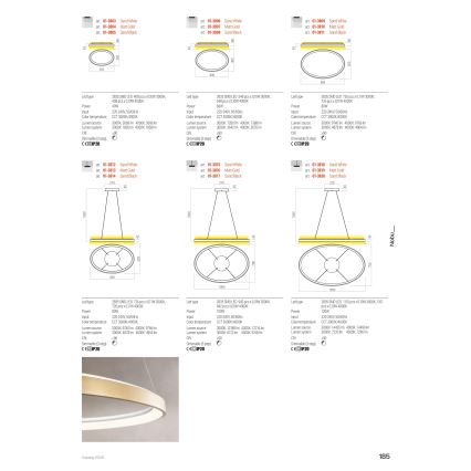 Redo 01-3810 - Ρυθμιζόμενο LED φωτιστικό οροφής NOBU LED/80W/230V 3000/4000K CRI 90 χρυσό