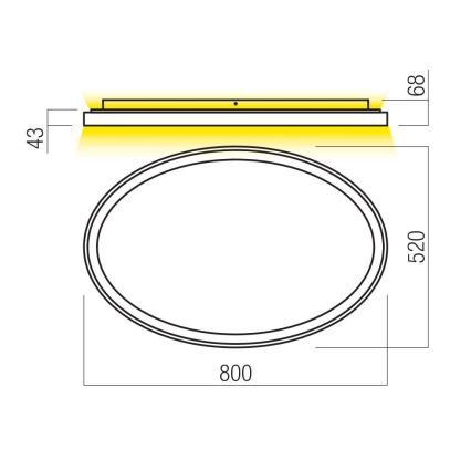 Redo 01-3810 - Ρυθμιζόμενο LED φωτιστικό οροφής NOBU LED/80W/230V 3000/4000K CRI 90 χρυσό
