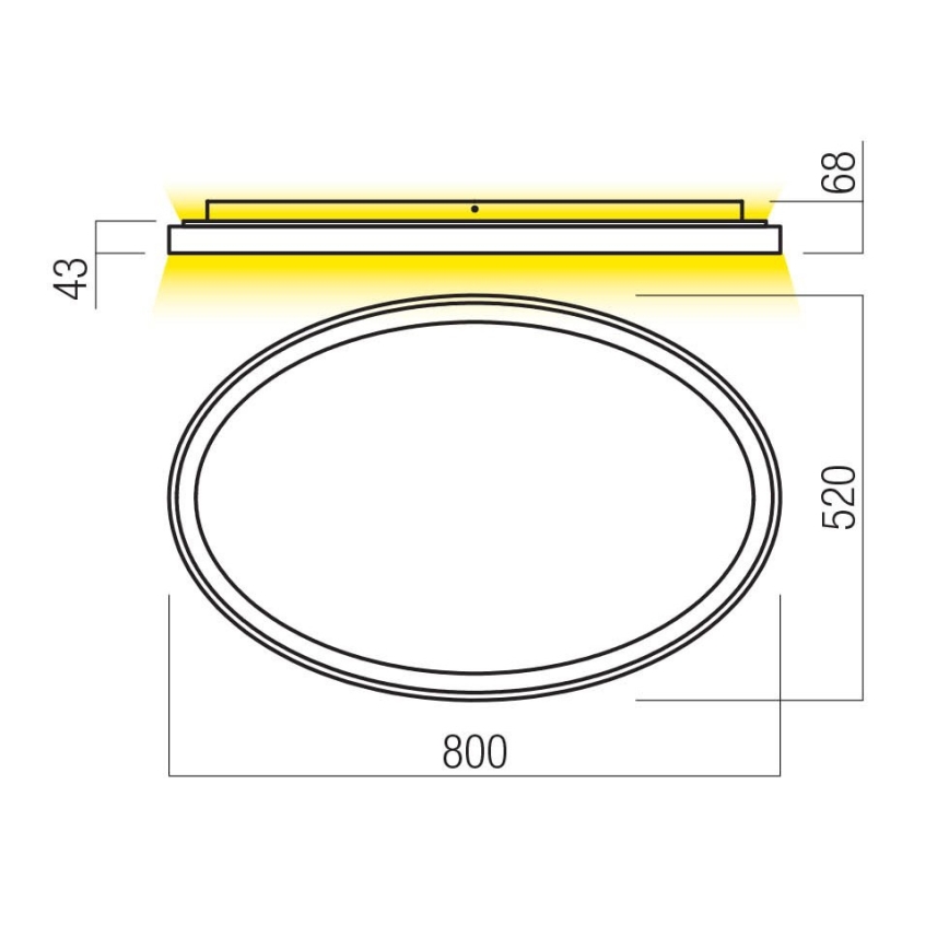 Redo 01-3810 - Ρυθμιζόμενο LED φωτιστικό οροφής NOBU LED/80W/230V 3000/4000K CRI 90 χρυσό