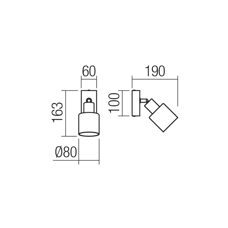 Redo 01-3984 - Σποτ τοίχου ROTIS 1xE14/15W/230V