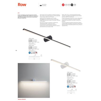 Redo 01-4036 - Φωτισμός καθρέφτη μπάνιου LED ROW LED/18W/230V 90 cm IP44 μαύρο