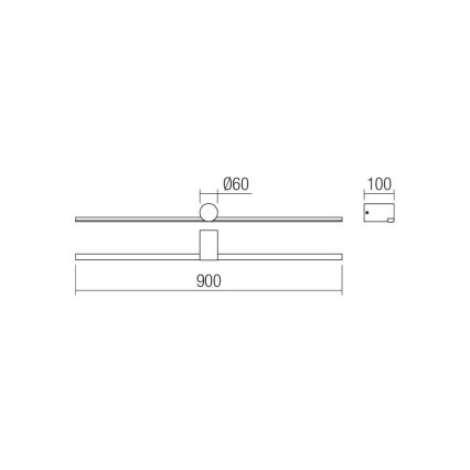 Redo 01-4036 - Φωτισμός καθρέφτη μπάνιου LED ROW LED/18W/230V 90 cm IP44 μαύρο