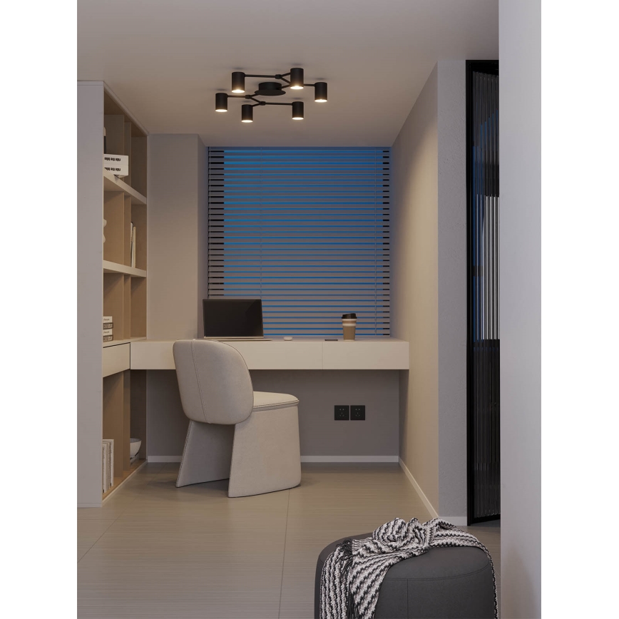 Redo 01-4048 - Φωτιστικό σποτ WEBB 6xGU10/10W/230V μαύρο