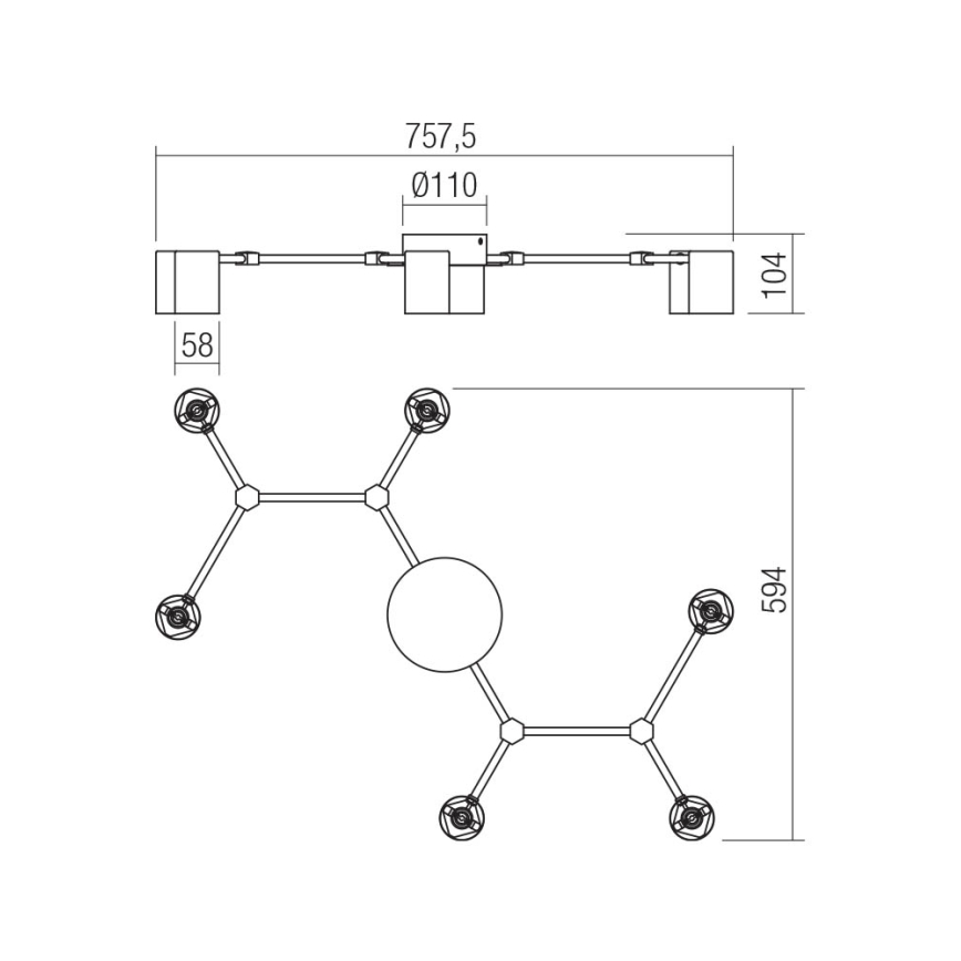 Redo 01-4048 - Φωτιστικό σποτ WEBB 6xGU10/10W/230V μαύρο