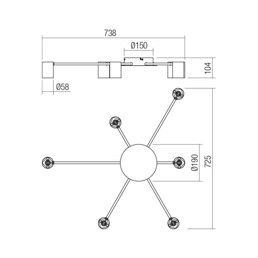 Redo 01-4051 - Φωτιστικό σποτ NOA 6xGU10/10W/230V χρυσό
