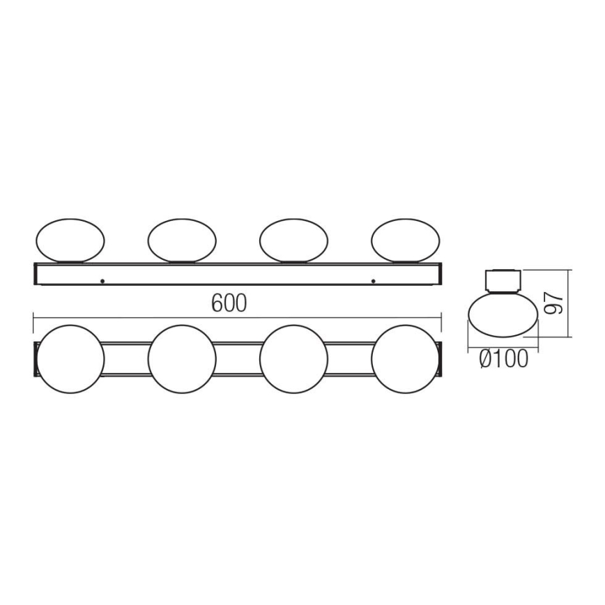Redo 01-4309 - LED φωτιστικό οροφής για μπάνιο OVUM 4xLED/5W/230V 3000/4000K CRI 90 IP44 λευκό/γυαλιστερό χρώμιο