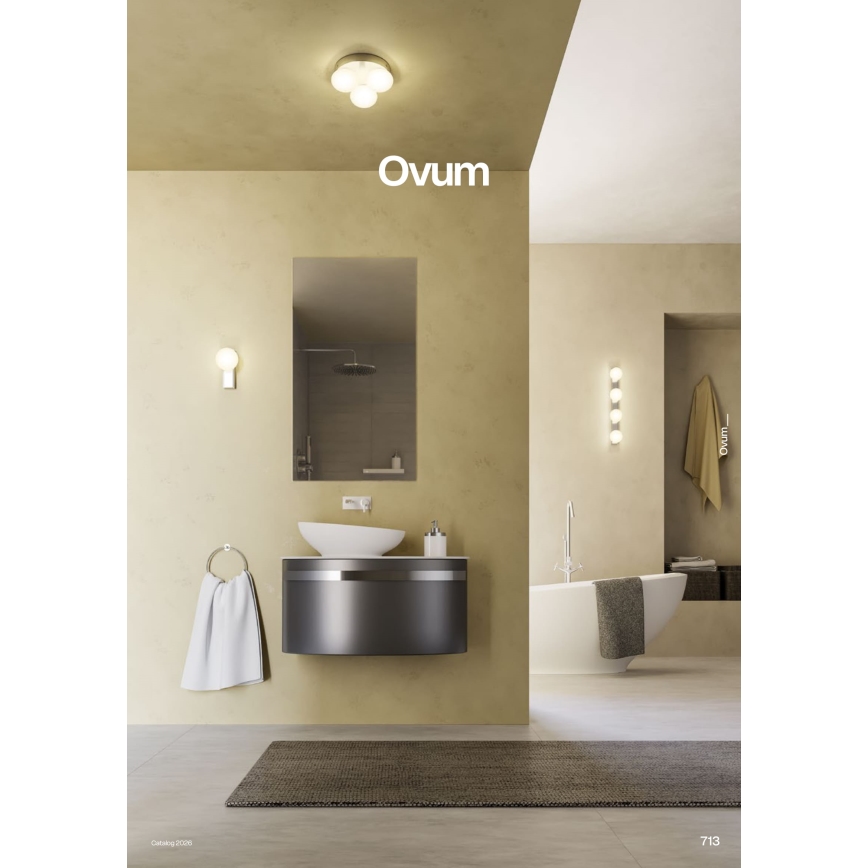 Redo 01-4311 - Φωτιστικό οροφής LED για μπάνιο OVUM 4xLED/5W/230V 3000/4000K CRI 90 IP44 λευκό/μαύρο