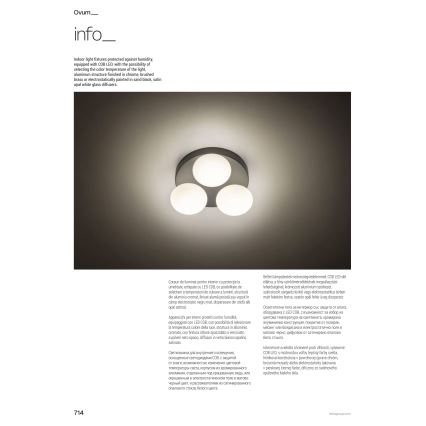 Redo 01-4311 - Φωτιστικό οροφής LED για μπάνιο OVUM 4xLED/5W/230V 3000/4000K CRI 90 IP44 λευκό/μαύρο