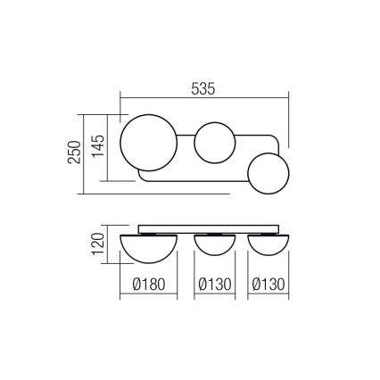 Redo 01-4330 - LED επιτοίχιο φωτιστικό LUMIEN 3xLED/18W/230V 2700/3000K CRI 90 λευκό/μαύρο