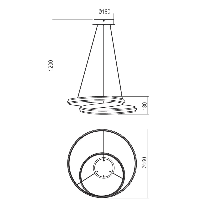 Redo 01-4360 - Ρυθμιζόμενο κρεμαστό φωτιστικό LED με ανάρτηση σε σύρμα TORSION LED/40W/230V 2700/3000/4000K CRI 90 Ø 56 cm λευκό