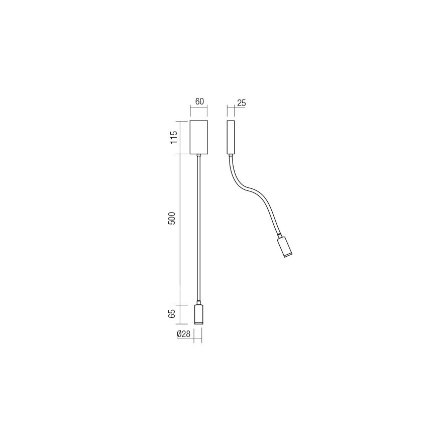 Redo 01-4475 - Ευλύγιστο επιτοίχιο LED φωτιστικό WALLIE LED/3W/230V USB CRI 90 μπρονζέ