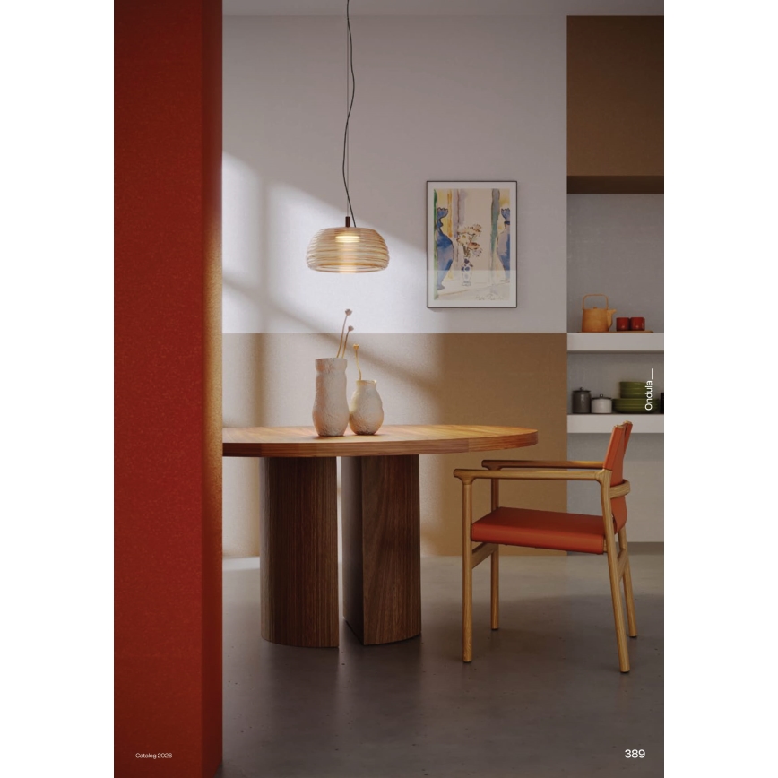 Redo 01-4542 - Ρυθμιζόμενο LED κρεμαστό φωτιστικό με καλώδιο ONDULA LED/16W/230V 2700K/3000K CRI 90 διάμ. 41 cm μπεζ/καπνιστό