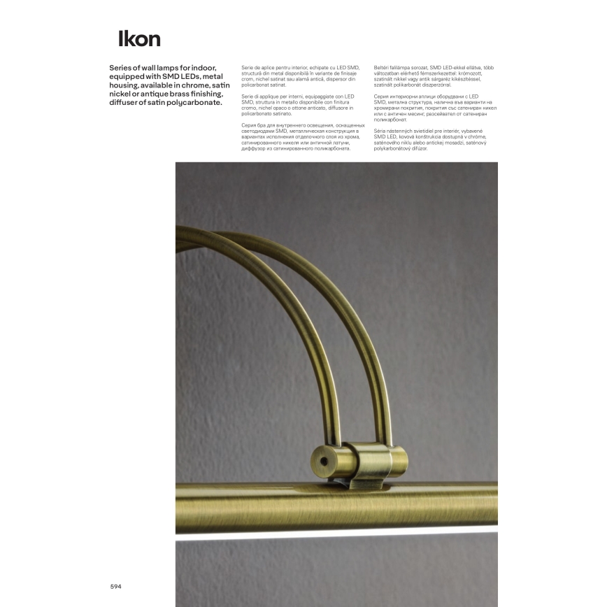 Redo 01-458 - Φωτιστικό πίνακα LED IKON LED/18W/230V 70 cm γυαλιστερό χρώμιο