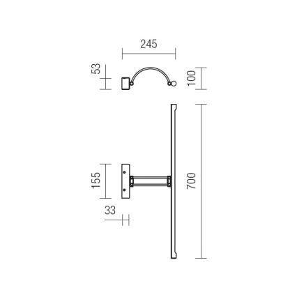 Redo 01-458 - Φωτιστικό πίνακα LED IKON LED/18W/230V 70 cm γυαλιστερό χρώμιο