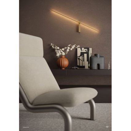 Redo 01-4672 - Επιτοίχιο φωτιστικό LED TANGENT LED/6W/230V 2700/2850/3000K 73 cm CRI 90 χρυσό