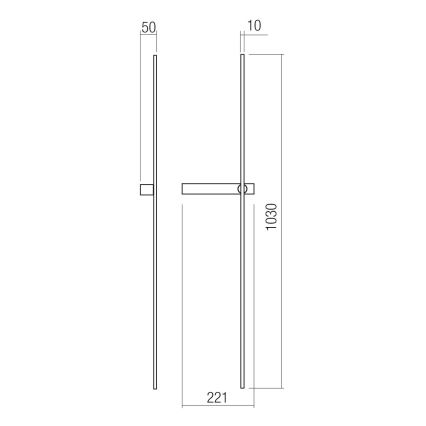 Redo 01-4674 - Επιτοίχιο LED φωτιστικό TANGENT LED/9W/230V 2700/2850/3000K 73 cm CRI 90 χρυσό