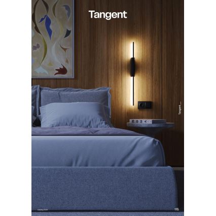Redo 01-4675 - Επιτοίχιο φωτιστικό LED TANGENT LED/9W/230V 2700/2850/3000K 73 cm CRI 90 μαύρο