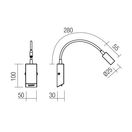 Redo 01-4802 - Εύκαμπτο επιτραπέζιο φωτιστικό LED HELLO LED/3W/230V, μπρονζέ