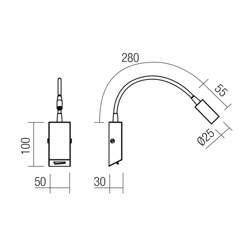 Redo 01-4802 - Εύκαμπτο επιτραπέζιο φωτιστικό LED HELLO LED/3W/230V, μπρονζέ