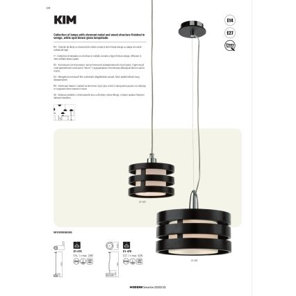 Redo 01-627 - Πολυέλαιος σε ράβδο KIM 4xE14/28W/230V γυαλιστερό χρώμιο/μαύρο