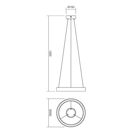 Redo 01-671 -  Κρεμαστό φωτιστικό οροφής LED LOOP LED/38W/230V διάμετρος 45 cm λευκό