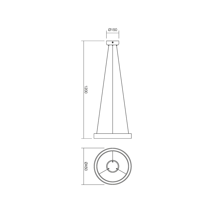 Redo 01-671 -  Κρεμαστό φωτιστικό οροφής LED LOOP LED/38W/230V διάμετρος 45 cm λευκό