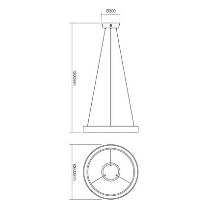 Redo 01-672 -  Κρεμαστό φωτιστικό οροφής LED LOOP LED/48W/230V διάμετρος 60 cm λευκό