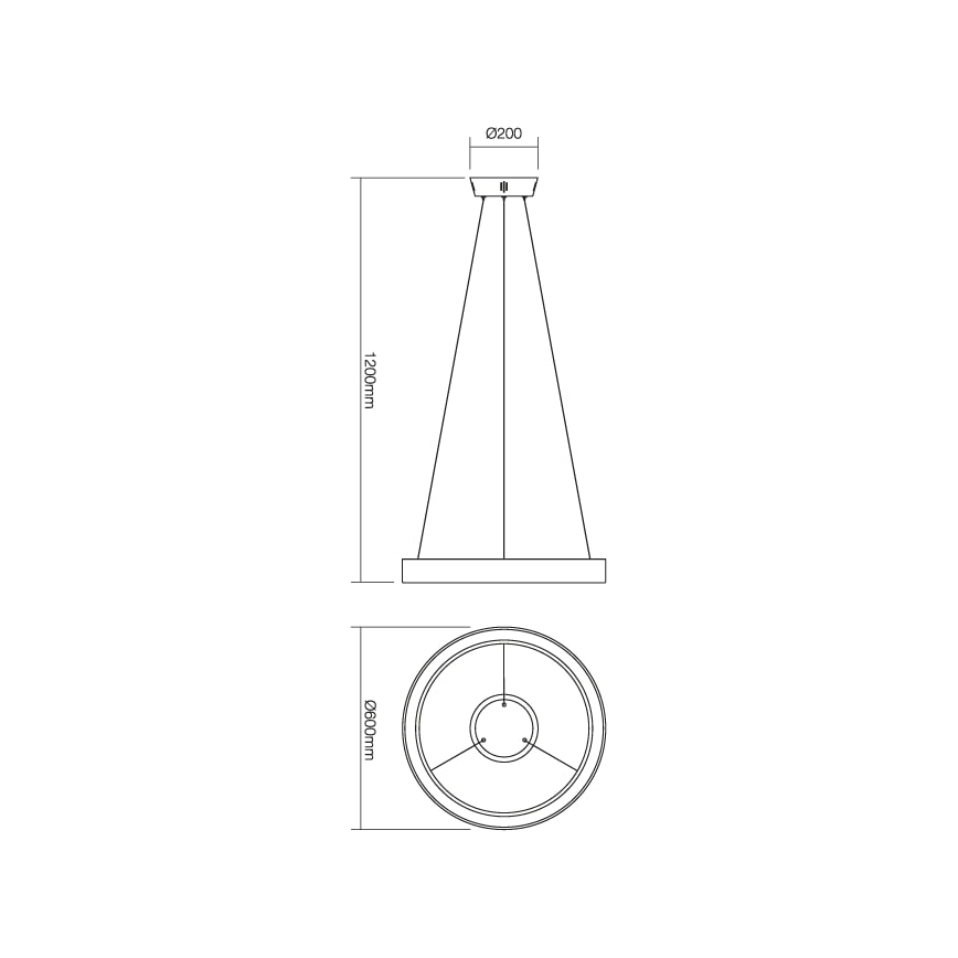 Redo 01-672 -  Κρεμαστό φωτιστικό οροφής LED LOOP LED/48W/230V διάμετρος 60 cm λευκό