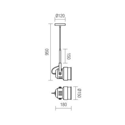 Redo 01-787 - Πολύφωτο σε σχοινί STUDIO 1xE27/42W/230V