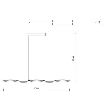 Redo 01-893 - Κρεμαστό φωτιστικό LED σε καλώδιο PULSE LED/23,1W/230V ματ χρώμιο