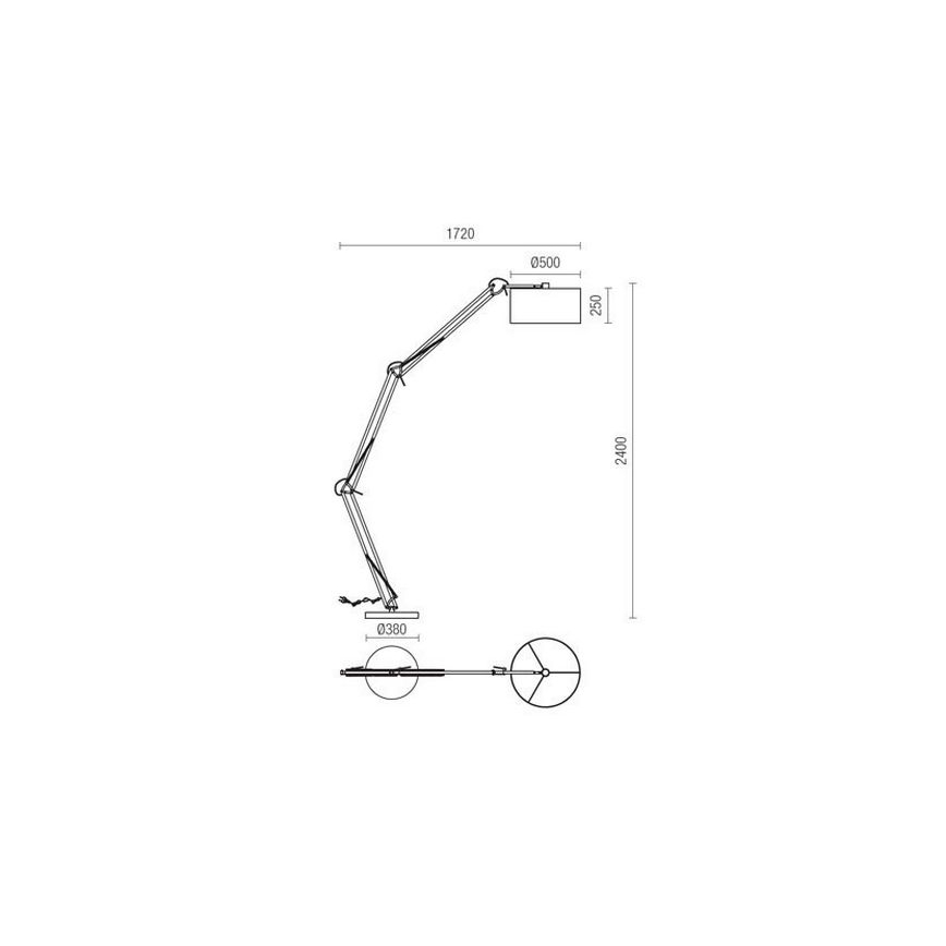 Redo 02-385 - Επιδαπέδιο φωτιστικό AZAR 1xE27/42W/230V λευκό/χρώμιο