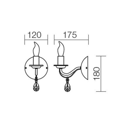 Redo 02-709 - Φως τοίχου FABIOLA 1xE14/28W/230V