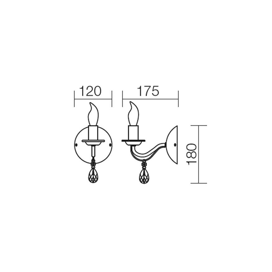 Redo 02-709 - Φως τοίχου FABIOLA 1xE14/28W/230V
