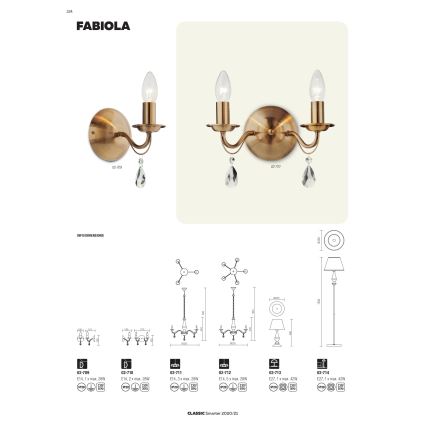 Redo 02-710 - Λάμπα τοίχου FABIOLA 2xE14/28W/230V